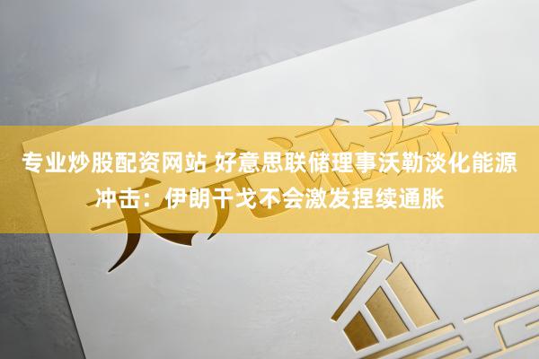 专业炒股配资网站 好意思联储理事沃勒淡化能源冲击：伊朗干戈不会激发捏续通胀