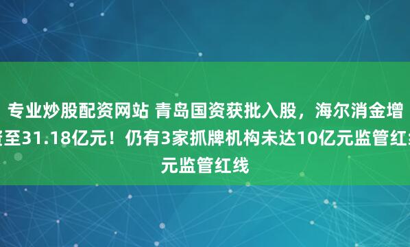 专业炒股配资网站 青岛国资获批入股，海尔消金增资至31.18亿元！仍有3家抓牌机构未达10亿元监管红线